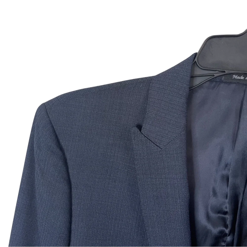 Calvin Klein 2pc Suit Mens 42L Blue Flat Front Pants 34x30 Extra Slim Fit